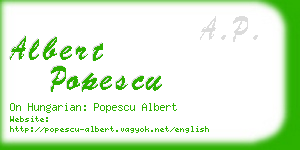 albert popescu business card